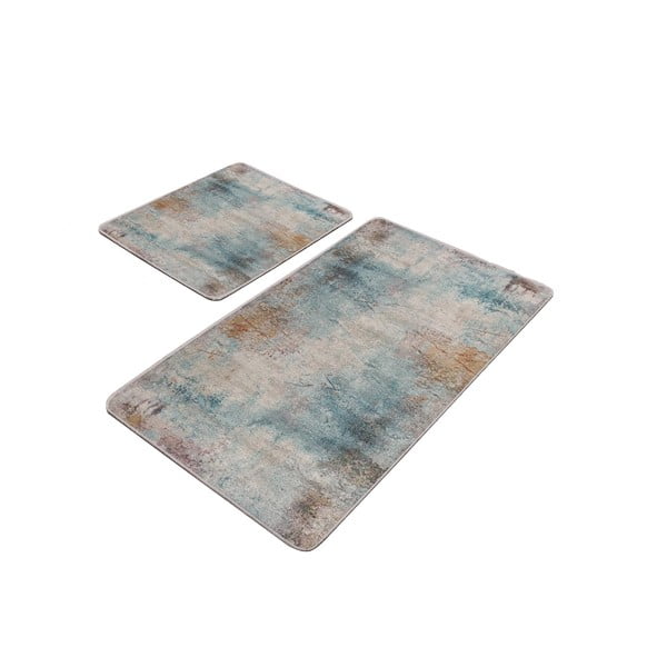 Vonios kilimėliai mėlynos spalvos/pilkos spalvos 2 vnt. 60x100 cm – Mila Home