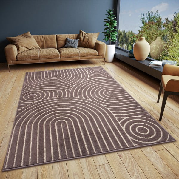 Kilimas rudos spalvos 160x235 cm Iconic Wave – Hanse Home-image-1