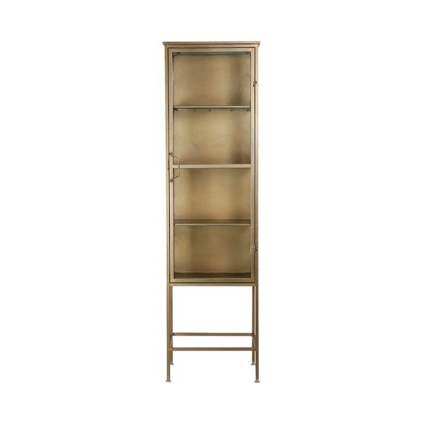 Aukso spalvos metalinė vitrina 47,5x170 cm Dagenham - Côté Table