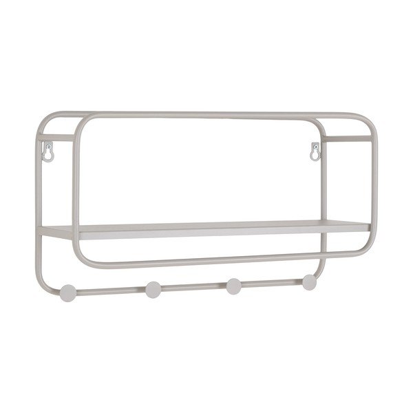 Iš metalo sieninė lentyna šviesiai pilkos spalvos su lentyna Feira – House Nordic-image-2