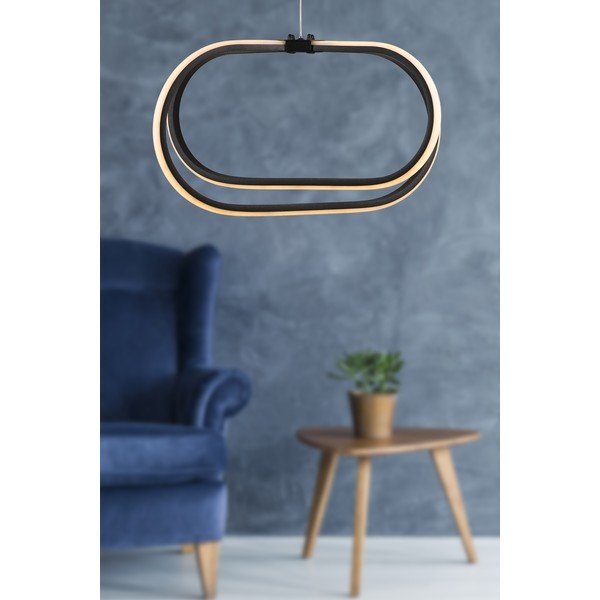 Juodos spalvos iš metalo kabantis šviestuvas LED ø 42 cm Loca – Squid Lighting-image-1