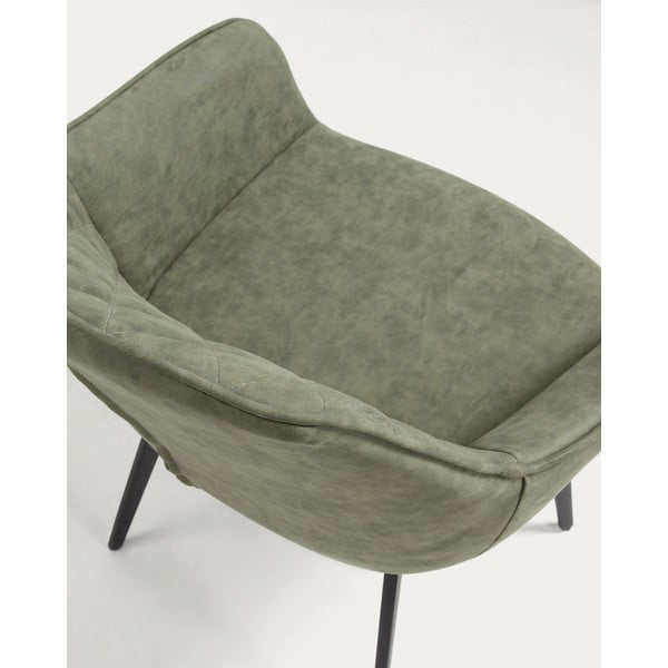 Iš dirbtinės odos valgomojo kėdės khaki spalvos 2 vnt. Amira – Kave Home-image-1