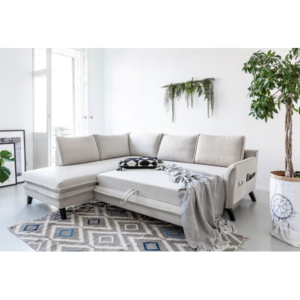 Šviesios smėlio spalvos sofa-lova Miuform Charming Charlie L, kairysis kampas-image-4
