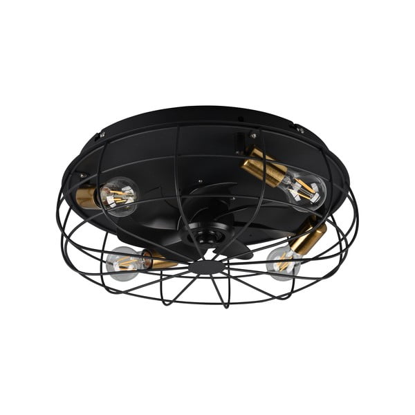 Matinės juodos spalvos lubinis šviestuvas su nuotolinio valdymo funkcija/su ventiliatoriumi Trondheim – Reality