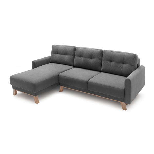 Tamsiai pilka sofa-lova Bobochic Paris Balio, kairysis kampas-image-3
