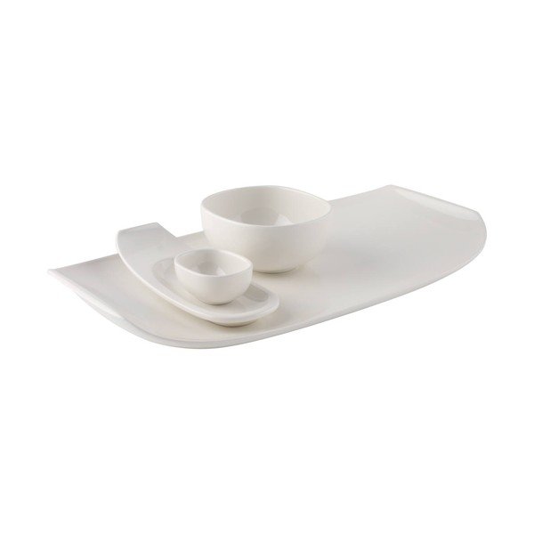 Baltos spalvos kvadratinė porceliano lėkštė Villeroy & Boch Urban Nature, 50 x 25 cm-image-3