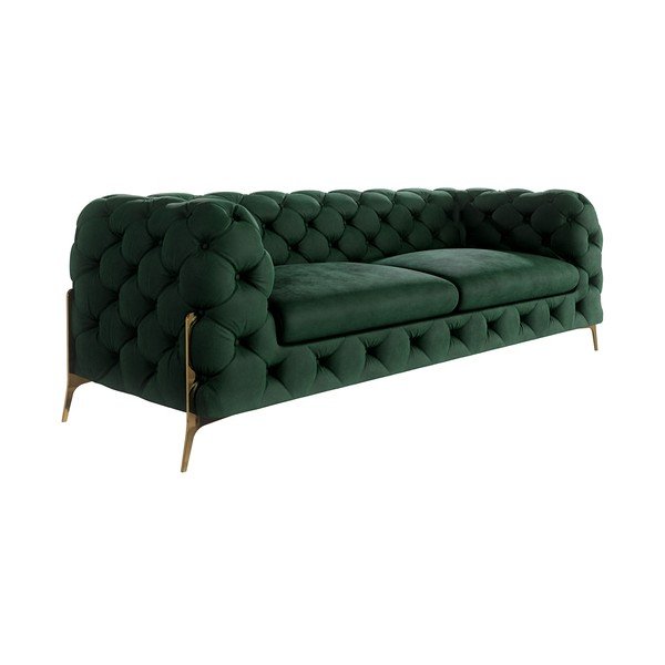 Tamsiai žalios spalvos iš velveto sofa 225 cm Chelsea Bis – Ropez-image-2