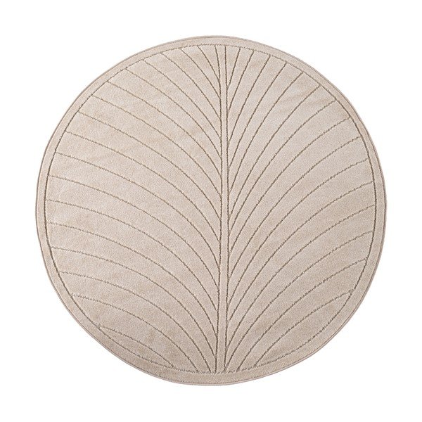 Smėlio spalvos apvalios formos lauko ir vidaus kilimas ø 120 cm Nova 1204 – Ayyildiz Carpets