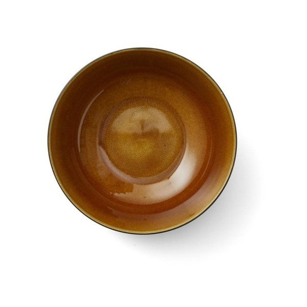 Juodos spalvos akmens masės salotinė su vidine ochros spalvos glazūra Bitz Mensa, ⌀ 30 cm-image-4