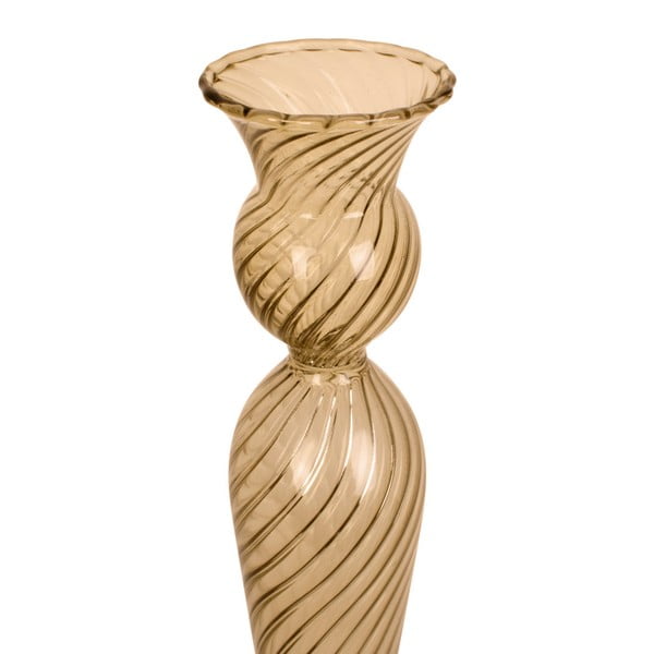 Šviesiai ruda stiklo žvakidė PT LIVING Swirl, aukštis 26,5 cm-image-3