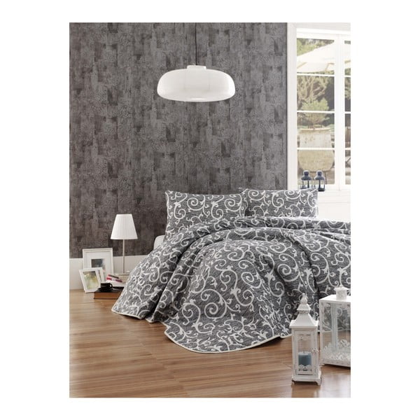 Juodos lovos užvalkalo ir pagalvės užvalkalo rinkinys "Merle", 160 x 220 cm