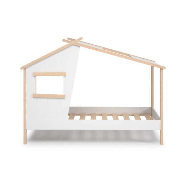 Naminė iš pušies masyvo vaikiška lova baltos spalvos 90x190 cm Luba – Marckeric