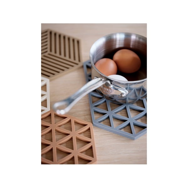Pilkas silikoninis kilimėlis karštam puodui Zone Triangles-image-4