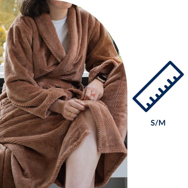 Rudos spalvos iš mikropliušo chalatas S/M Pippa – Tiseco Home Studio-image-4