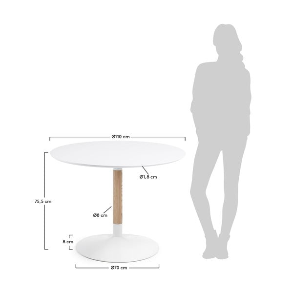 Valgomojo stalas Kave Home Tic, ⌀ 110 cm-image-3