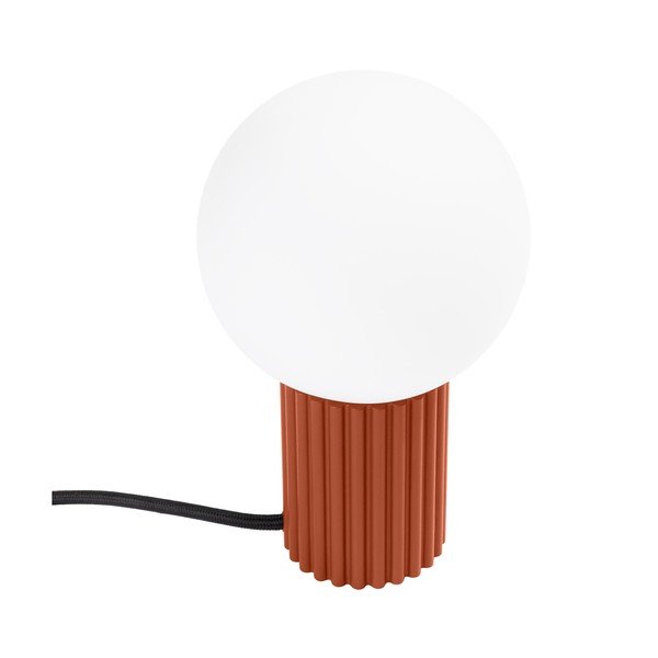 Oranžinės spalvos stalinis šviestuvas (aukštis 19 cm) su stiklo gaubtu Orbital – Sollux