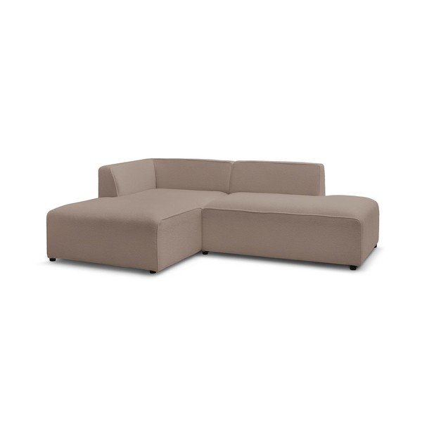 Rudos spalvos iš boucle modulinė kampinė sofa (su kairiuoju kampu/„L“ formos) Megeve – Bobochic Paris