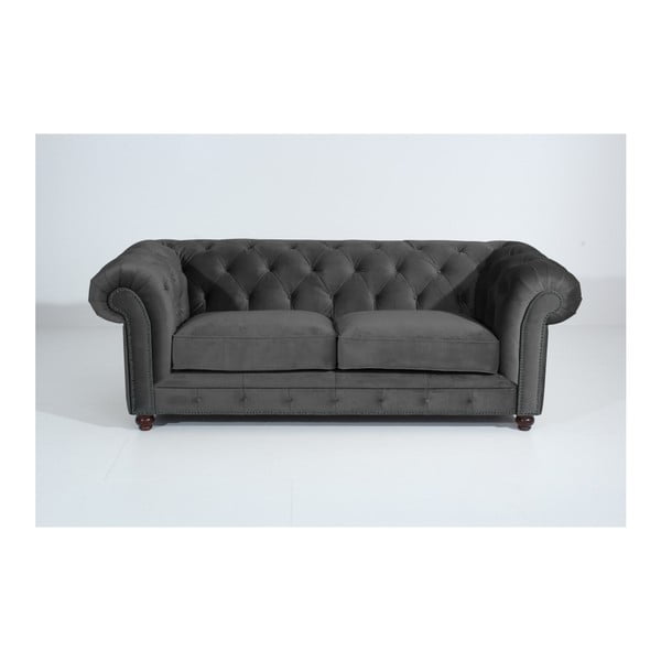 Antracito pilkos spalvos sofa "Max Winzer Orleans Velvet", 216 cm