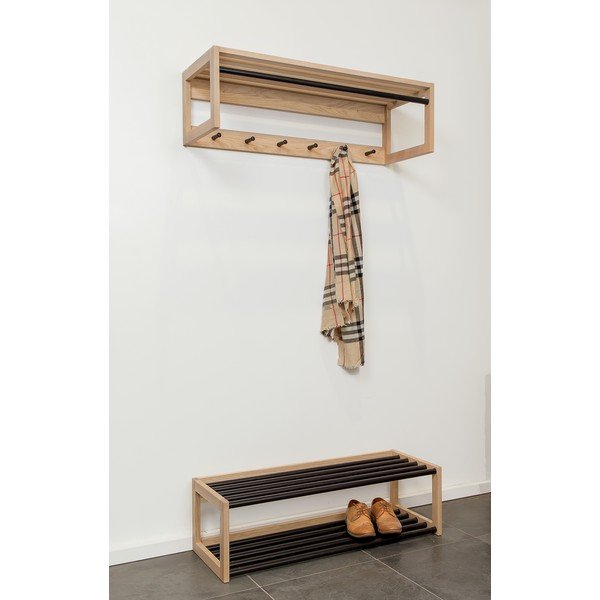 Sieninė lentyna iš ąžuolo masyvo Woodman Slussen Puro-image-1