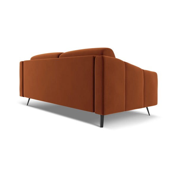 Oranžinės spalvos iš velveto sofa 202 cm Nalu – Makamii-image-4