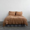 Dvigulė patalynė rudos spalvos iš lino 200x200 cm – Linen Tales