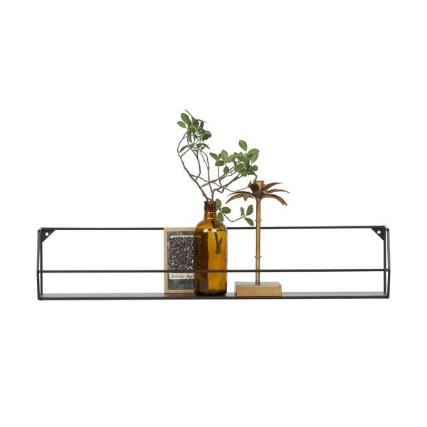 Sieninė lentyna juodos spalvos iš metalo Zeta – WOOOD-image-2
