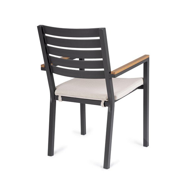 Antracito spalvos metalinė sodo kėdė Henna – Bizzotto-image-4