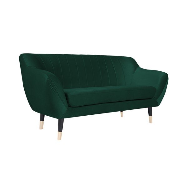 Žalia sofa su juodomis kojomis Mazzini Sofos Benito, 158 cm-image-2