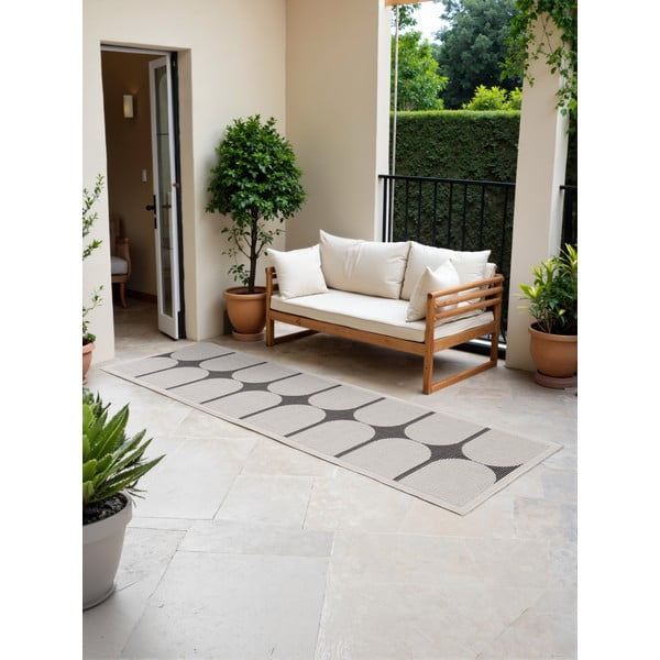 Juodos ir baltos spalvos lauko kilimas 80x250 cm Duet Bowen – NORTHRUGS-image-1