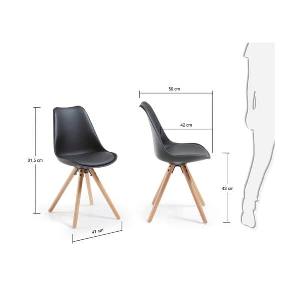 Juoda kėdė su mediniu pagrindu "La Forma Lars-image-4