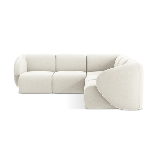 Smėlio spalvos kampinė sofa iš velveto Lani – Makamii-image-2