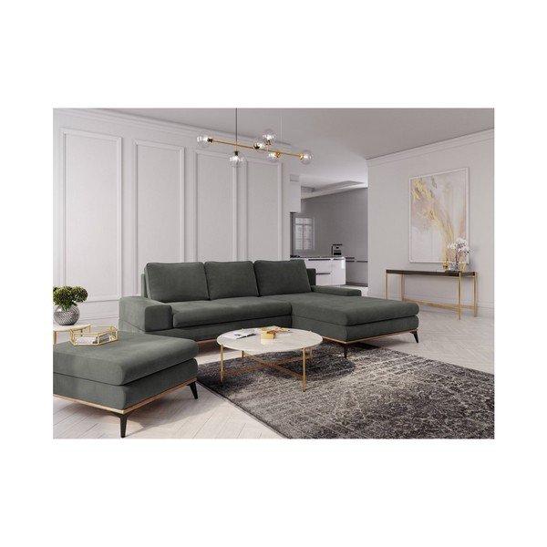 Tamsiai pilka sofa-lova Windsor & Co Sofas Planet, dešinysis kampas-image-1