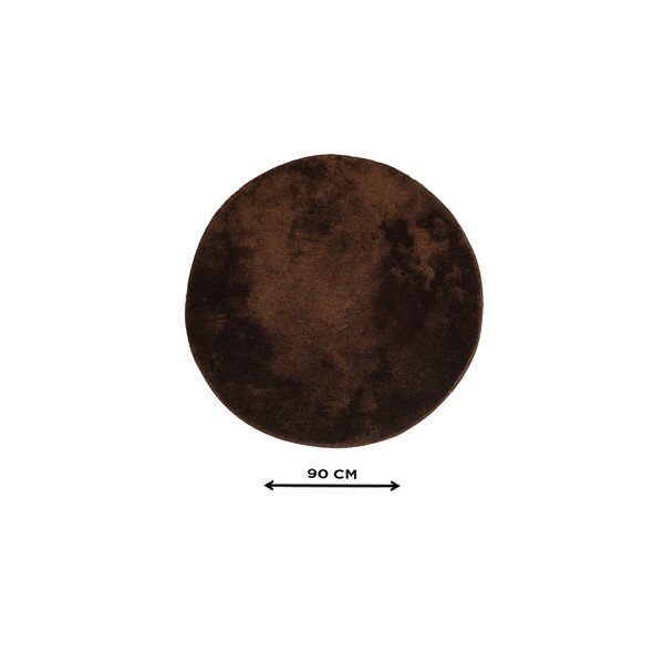 Tamsiai rudos spalvos vonios kilimėlis ø 90 cm Havai – Foutastic-image-4