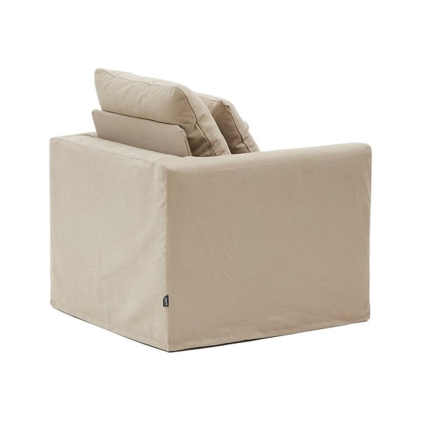 Iš lino krėslas smėlio spalvos Nora – Kave Home-image-4