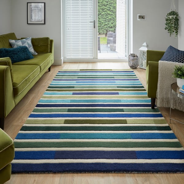Žalias vilnonis kilimas 230x160 cm Piano - Flair Rugs-image-1