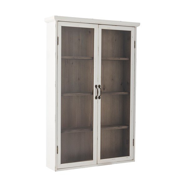 Baltos spalvos iš kėnio masyvo pakabinama vitrina 81x122x18 cm Hazem – Bloomingville-image-4
