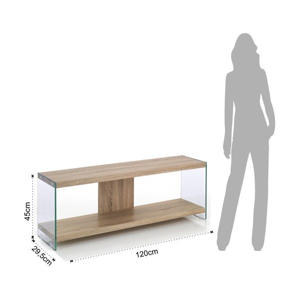 Natūralios spalvos iš stiklo TV spintelė 120x45x29,5 cm Nancy – Tomasucci-image-4