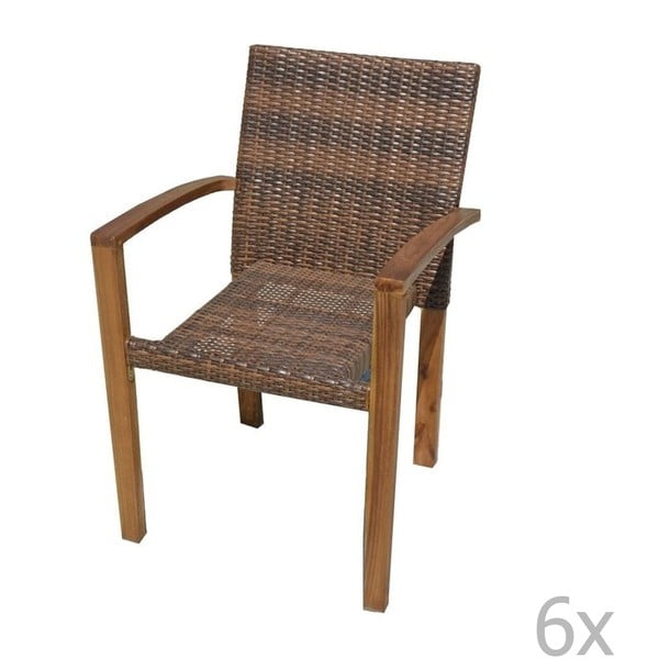 6 sukraunamų sodo kėdžių rinkinys su akacijos medienos konstrukcija ADDU Topeka