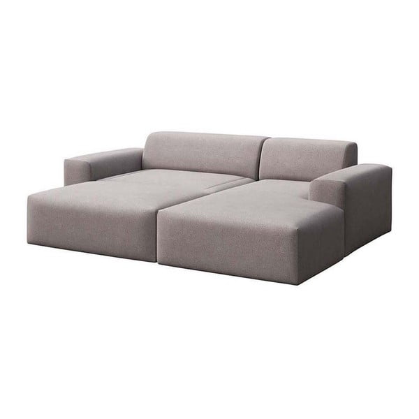 Pilkos spalvos iš velveto sulankstoma/su sandėliavimo vieta kampinė sofa (su dešiniuoju kampu/su gultu) Villet – Rodier-image-4