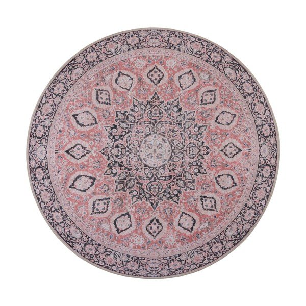 Rožinis plaunamas apvalus kilimas ø 180 cm Somerton - Flair Rugs-image-2