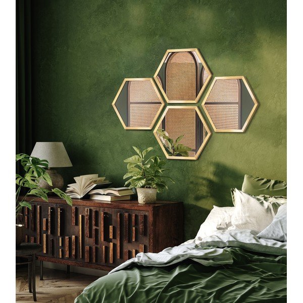 Sieniniai veidrodžiai 4 vnt. 35x40 cm Heksagon – knor-image-1