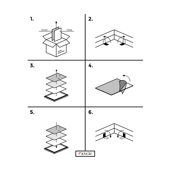 Paveikslai 4 vnt. 30x40 cm Calm – knor-image-3