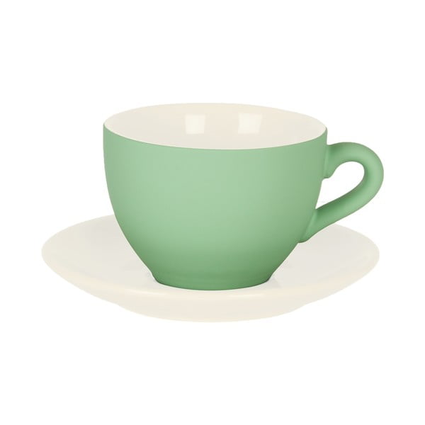 Žalias puodelis su lėkštele PT KITCHEN Silk