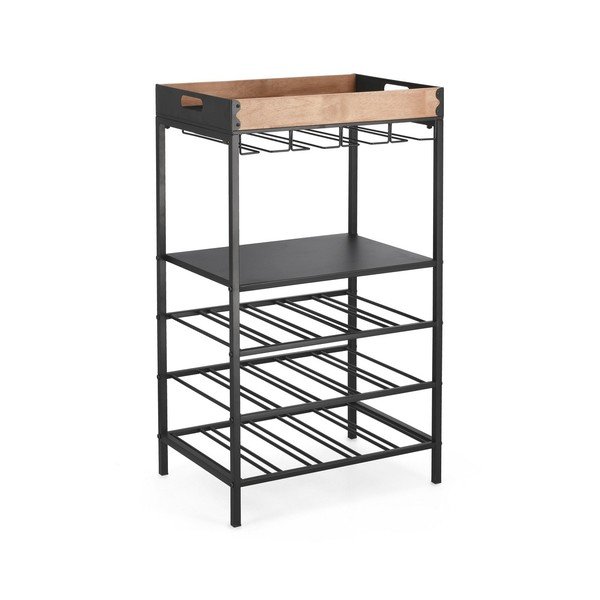 Juodos spalvos iš metalo vyno spintelė butelių skaičius 15, 48,5x84,5x34 cm Isaac – Yes Everyday-image-2