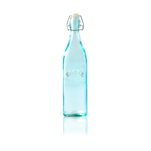 Mėlynas butelis su spaustuku Kilner, 1 l
