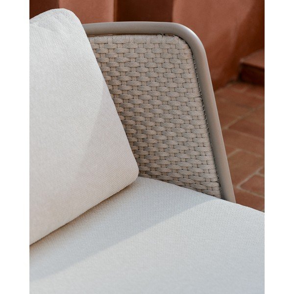 Kreminės spalvos/taupe spalvos paminkštinto audinio sodo krėslas Sedalis – Kave Home-image-4
