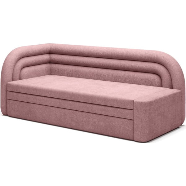 Rožinės spalvos iš šenilinio audinio sulankstoma/su sandėliavimo vieta sofa su kairiuoju kampu 223 cm Fabillo – ELTAP-image-2