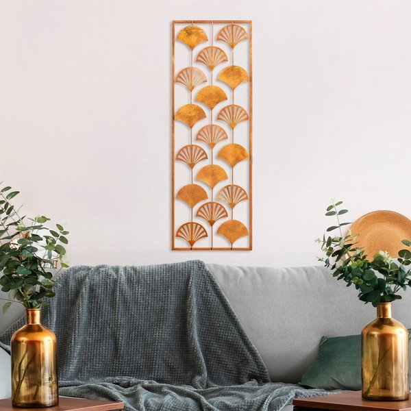 Metalinė sienų dekoracija 32x90 cm Gingko - Wallity-image-1