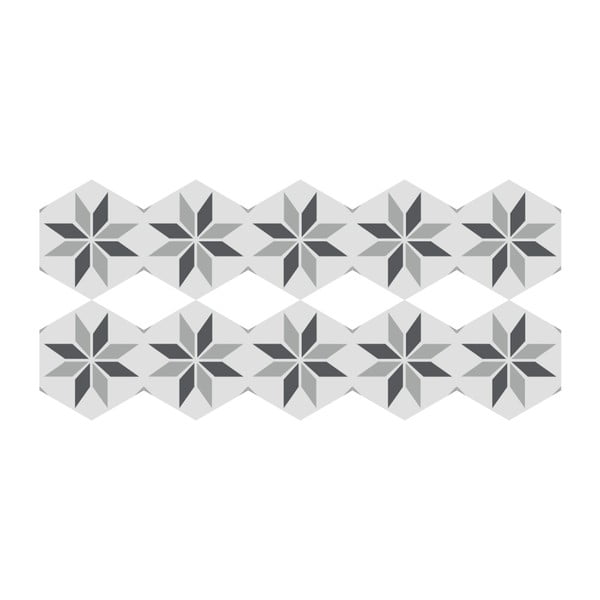 10 "Ambiance" grindų lipdukų rinkinys, šešiakampiai Perina, 40 x 90 cm