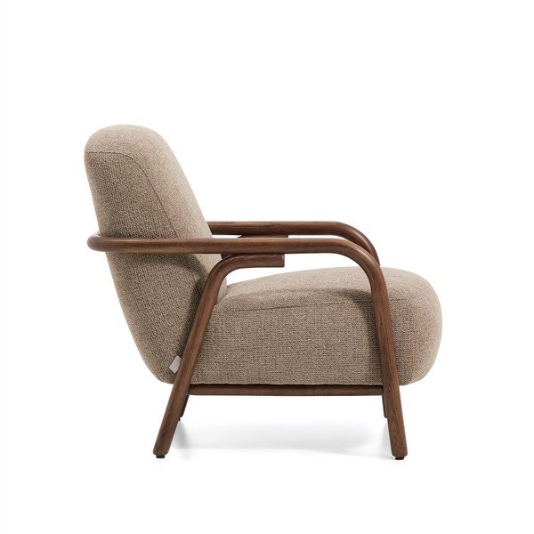 Taupe spalvos krėslas iš šenilinio audinio Sylo – Kave Home-image-3